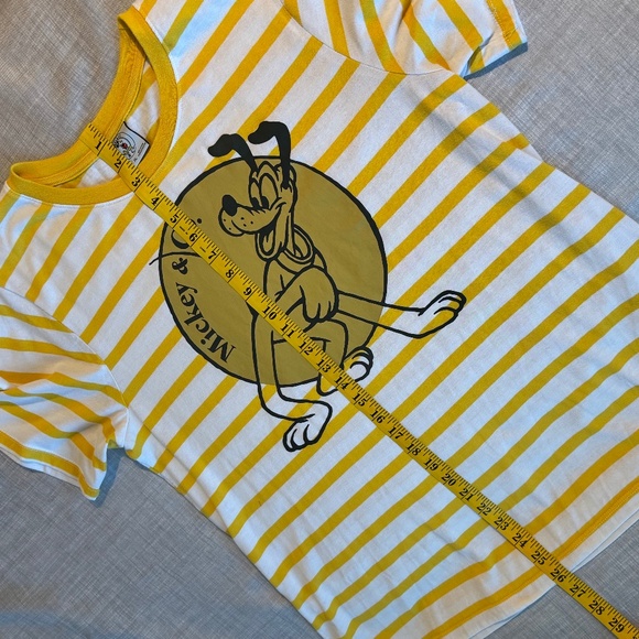Disney Mickey & Co PLUTO Striped Tee • Retro Yellow Character Shirt (XL) - Picture 8 of 9